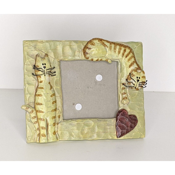 Connoisseur Picture Frame Cats Holds 3.5 x 3.5" Photo Glass Hard Resin - Picture 4 of 4